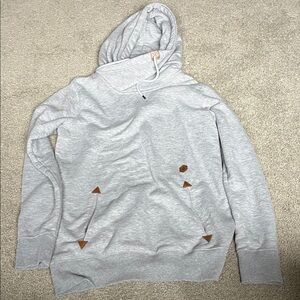 Volcom Light Gray Hoodie with Brown Details